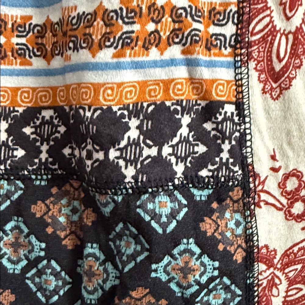Sundance Patchwork Melody Top Bohemian Ls Cowl Neck Lightweight Knit Sz XL - Picture 11 of 14
